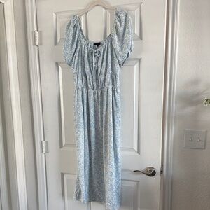 Who What Wear Blue Floral Midi Dress